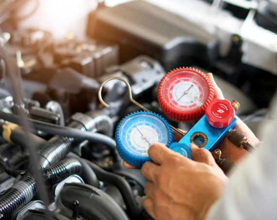 Car AC gas filling with genuine R134a and R1234yf refrigerant — same-day service in Chennai
